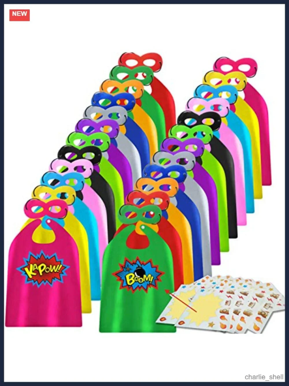 Kids Superhero Capes and Masks Set 24 Players Pretend Play Party Favor Satin